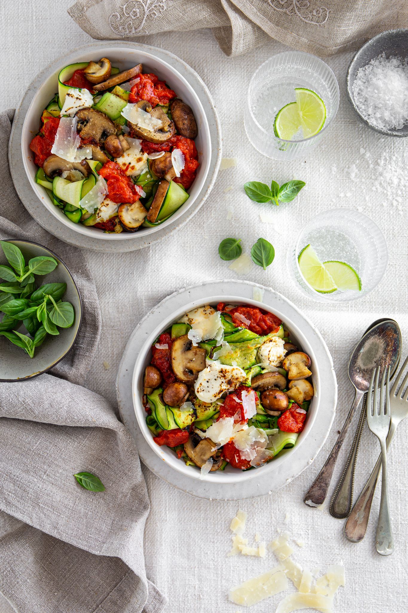 Caprese Mushroom Zoodles