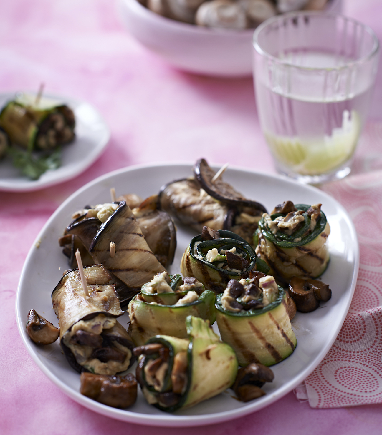 Smokey Mushroom, Brinjal and Baby Marrow Roll Ups