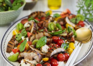 Grilled Mushroom Caprese Salad