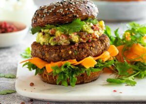 lentil-and-mushroom-burger-with-mushroom-bun
